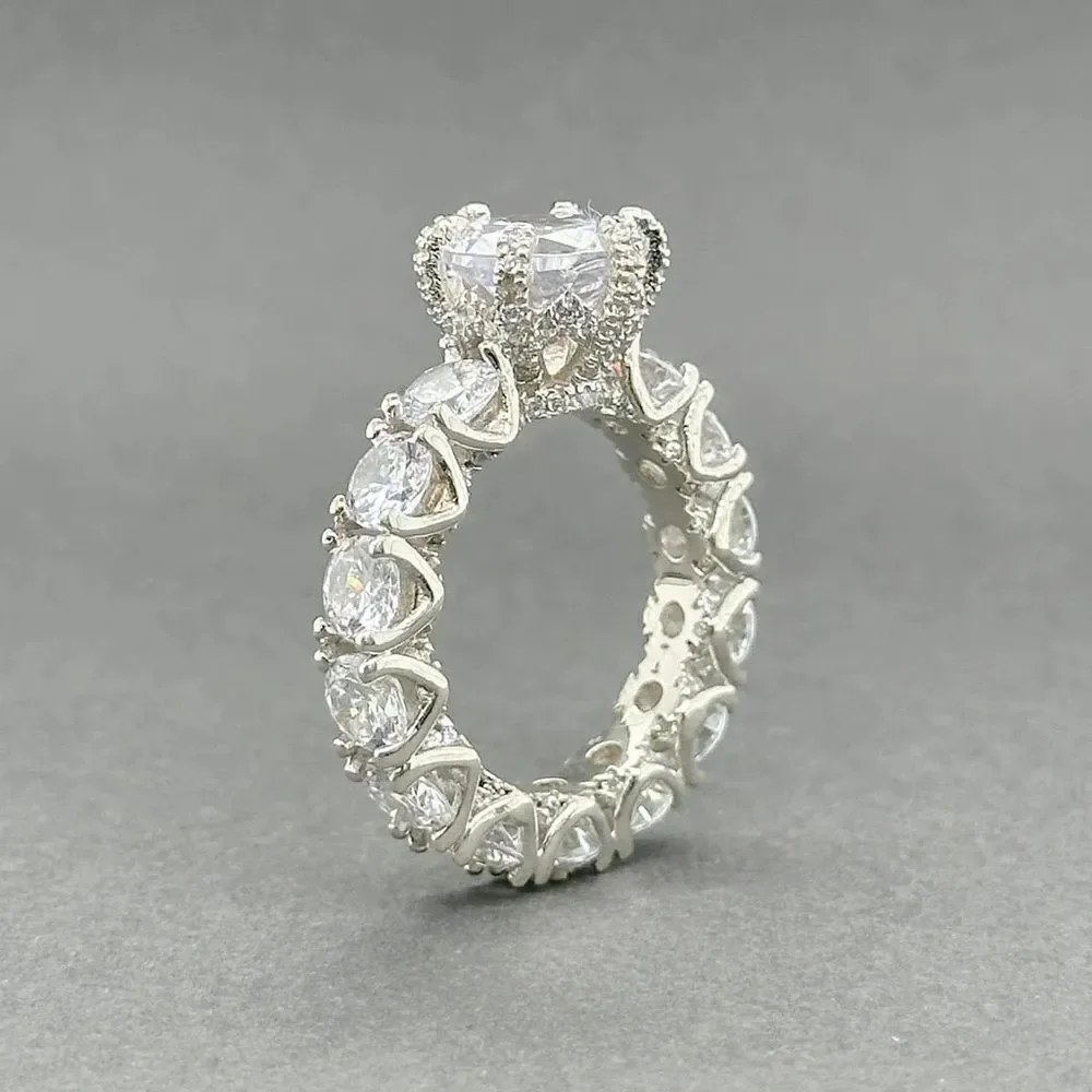 Silver Zirconium Eternity Ring-Sparkling Elegance
